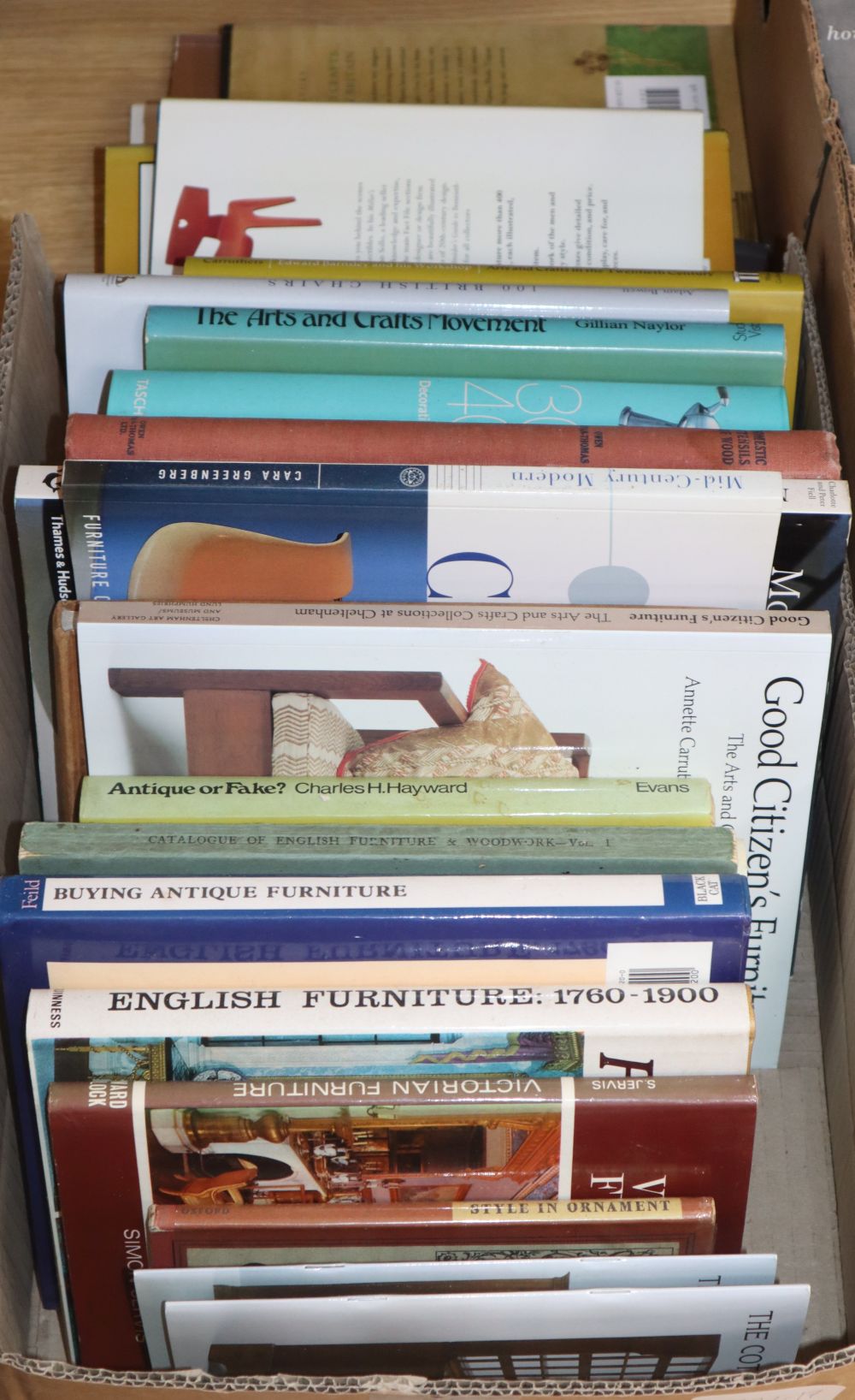 A collection of reference books on furniture including: